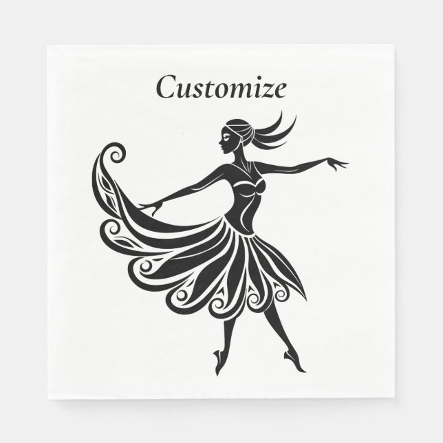 African Dancer Silhouette Art Thunder_Thunder_Cove Napkins (Front)
