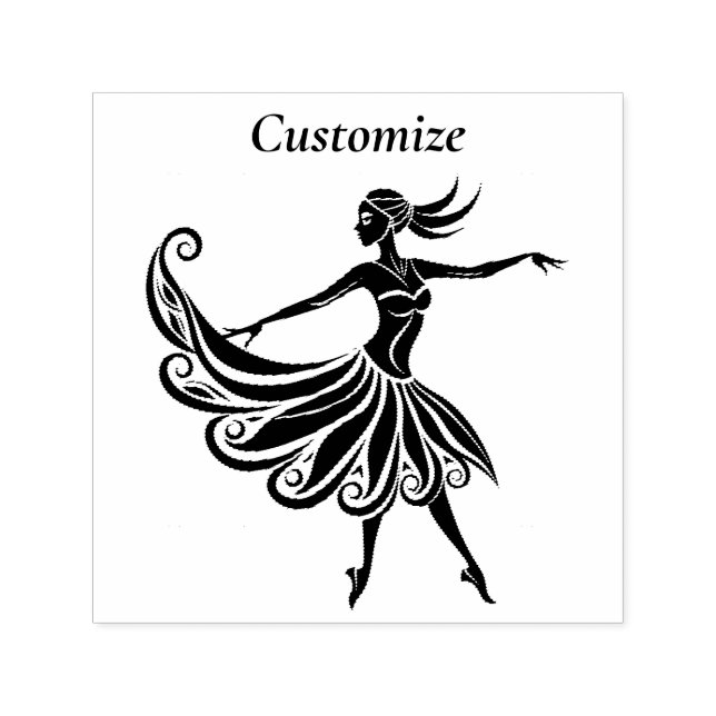 African Dancer Silhouette Art Thunder_Thunder_Cove Self-inking Stamp (Design)