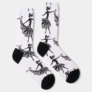 African Dancer Silhouette Art Thunder_Thunder_Cove Socks