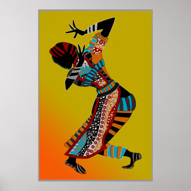 african dancer tribal art poster FROM 8.99 (Front)