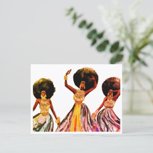 AFRICAN DANCERS  POSTCARD