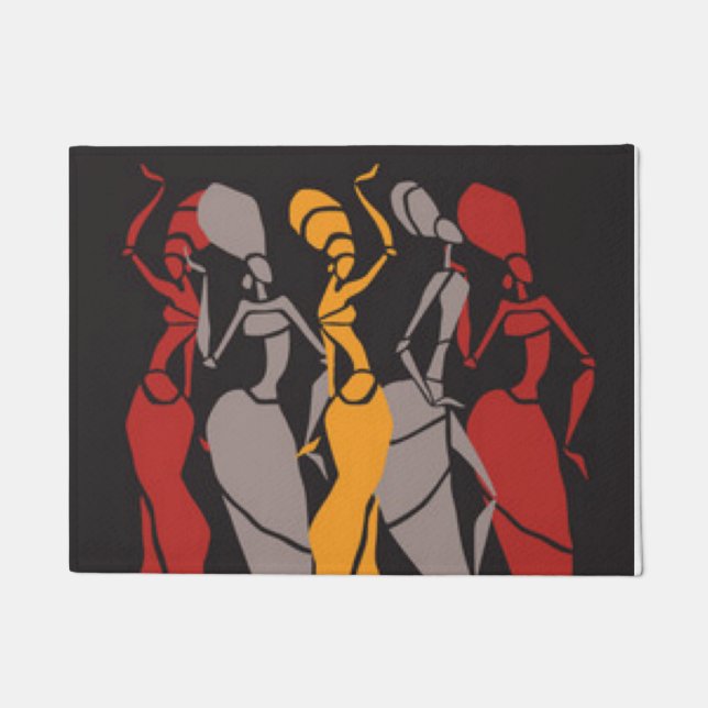 African Dancing Ladies Doormat (Front)