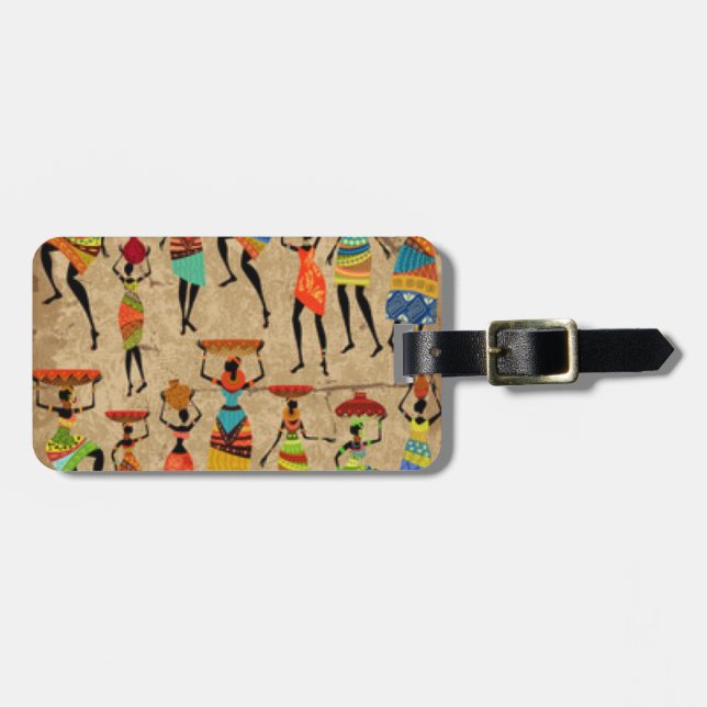 African Dancing Ladies Luggage Tag (Front Horizontal)
