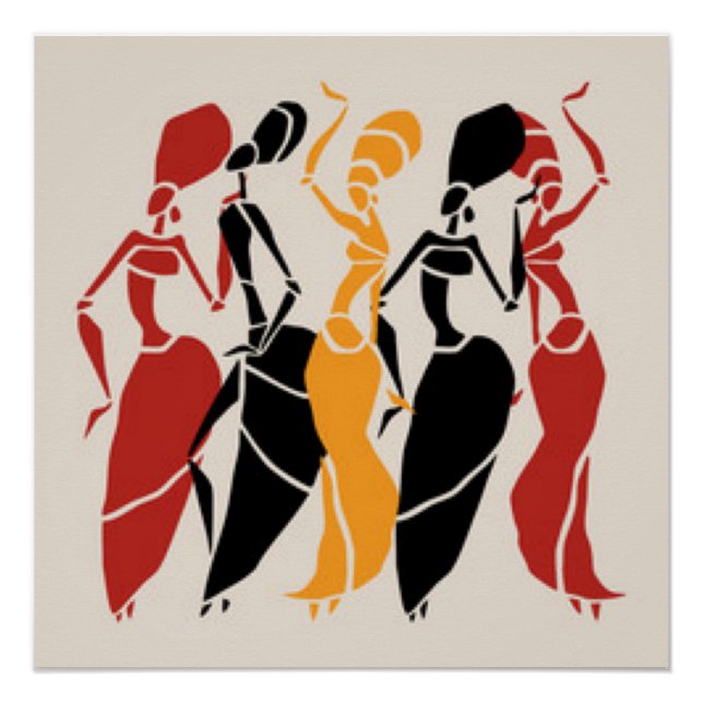 African Dancing Ladies Poster (Front)