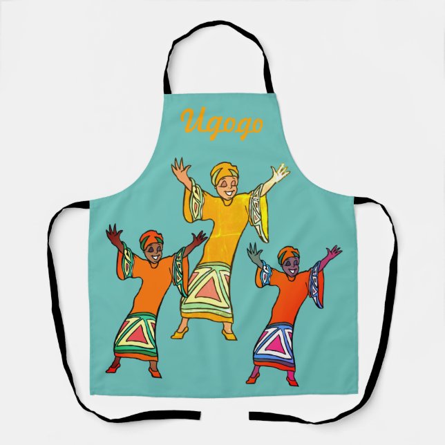 African dancing woman on   apron (Front)
