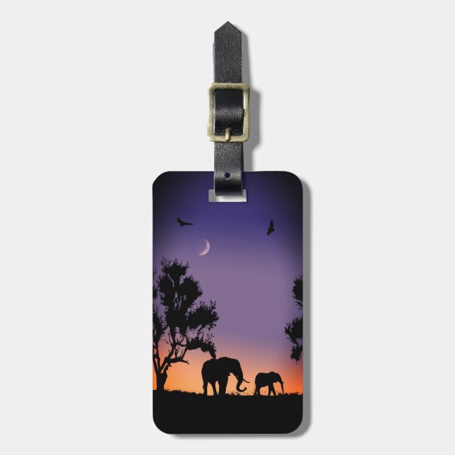 African dawn elephants - luggage tag (Front Vertical)