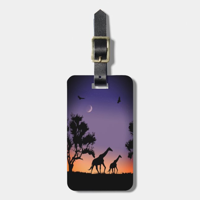 African dawn giraffes - luggage tag (Front Vertical)