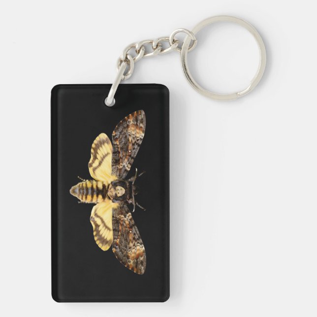 african death head moth butterfly insect Acheronti Keychain (Back)