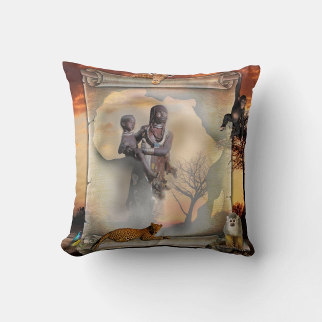 African decor throw pillow (Front)