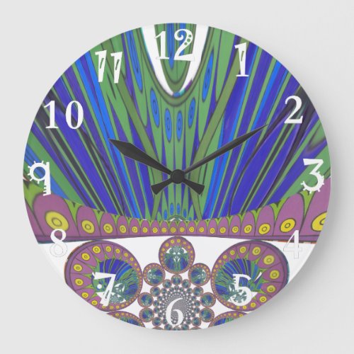 African decorative pattern modern design colors large clock
