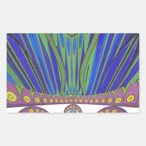 African decorative pattern modern design colors rectangular sticker