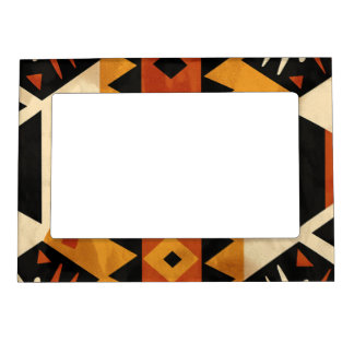 African design background in brown and black magnetic frame