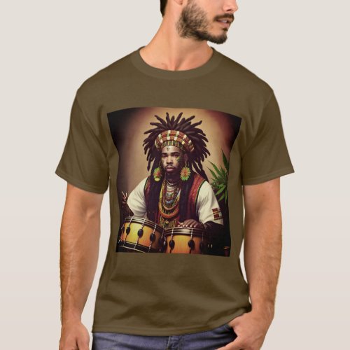 African Design Brown T_Shirt