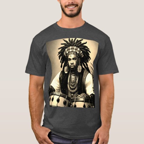 African Design Charcoal Heather T_Shirt 