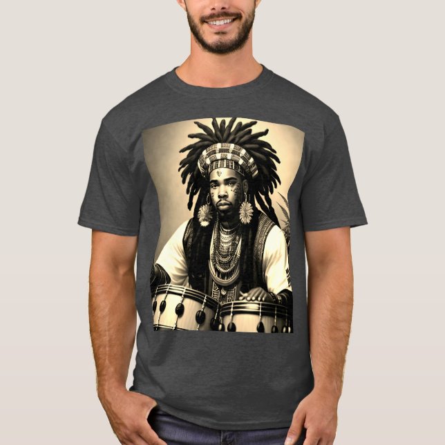 African Design Charcoal Heather T-Shirt  (Front)