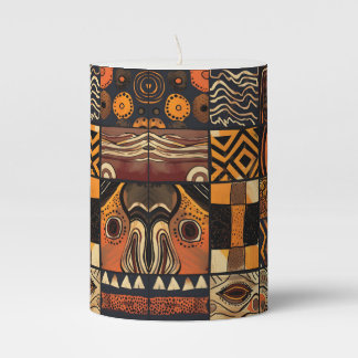 African Design Pillar Candle