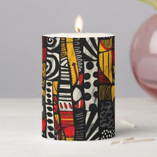 African Design Pillar Candle