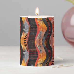 African Design Pillar Candle