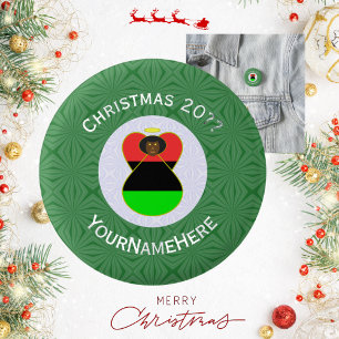 African Diaspora American Christmas Angel Button