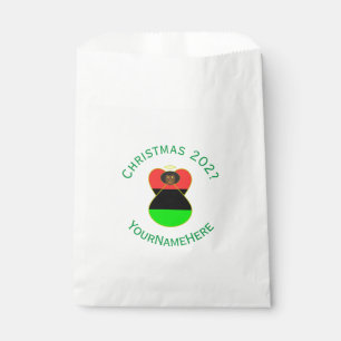African Diaspora Angel Christmas Flag Personalized Favor Bag