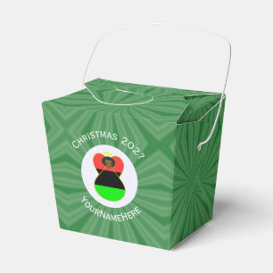 African Diaspora Angel Christmas Flag Personalized Favor Boxes