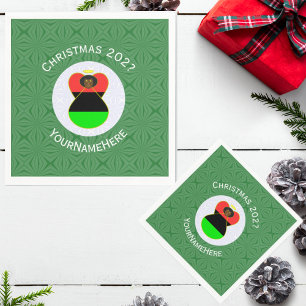African Diaspora Angel Christmas Flag Personalized Napkins