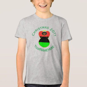 African Diaspora Angel Christmas Flag Personalized Tri-Blend Shirt