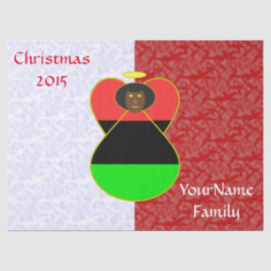 African Diaspora Angel Flag Red White Personalized Tissue Paper