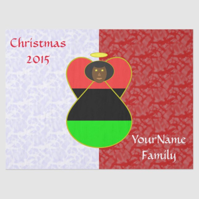 African Diaspora Angel Flag Red White Personalized Tissue Paper (Front)