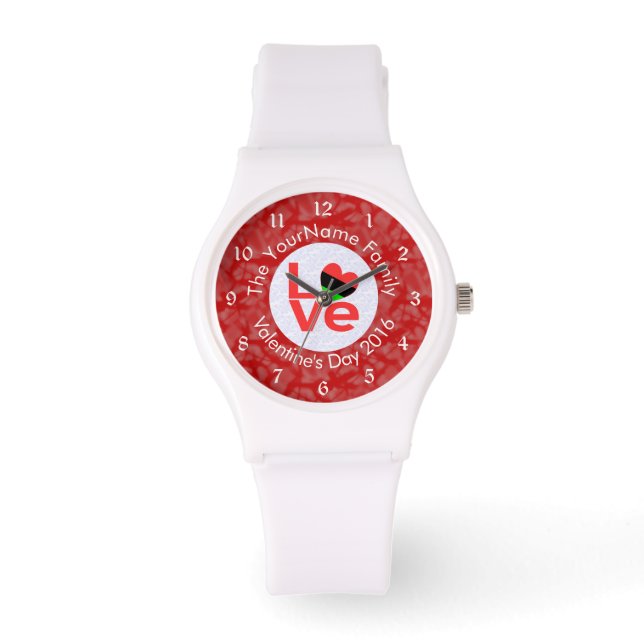 African Diaspora Heart Flag LOVE Red Personalized  Watch (Front)