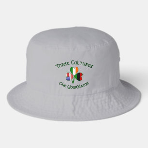 African Diaspora Ireland USA Shamrock Personalize Bucket Hat