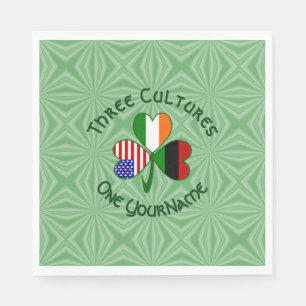 African Diaspora Irish American Shamrock  Napkins