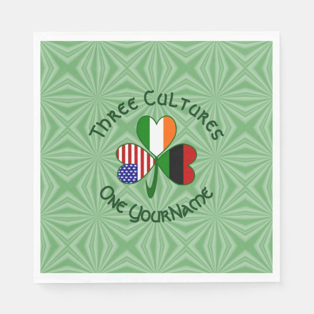 African Diaspora Irish American Shamrock  Napkins (Front)