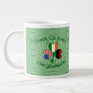 African Diaspora Irish American Shamrock Personal Giant Coffee Mug