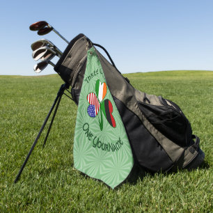 African Diaspora Irish American Shamrock Personal Golf Towel