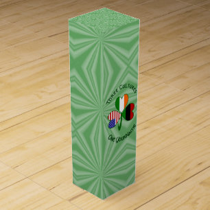 African Diaspora Irish American Shamrock Personal Wine Box