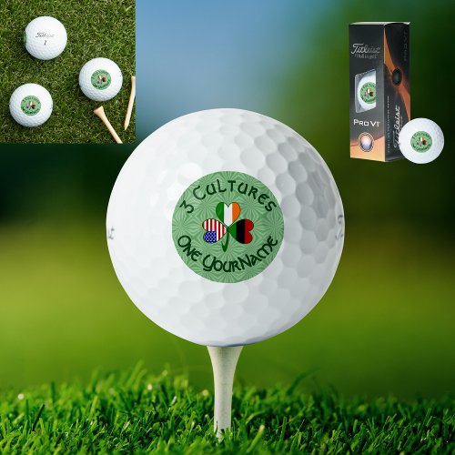 African Diaspora Irish USA Flag Shamrock Personal Golf Balls