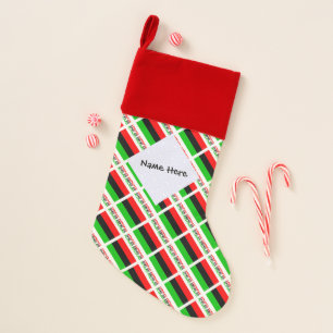 African Diaspora or American Flag Tiles Personal Christmas Stocking