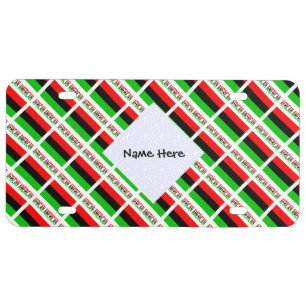 African Diaspora or American Flag Tiles Personal License Plate