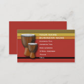 African Djembe Drum - Music Business Card (Front/Back)