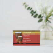 African Djembe Drum - Music Business Card (Standing Front)