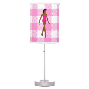 african doll pink gingham swimsuit table lamp