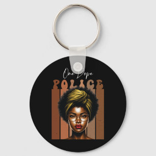 African Drug Black Police For Melanin Queen Black Keychain