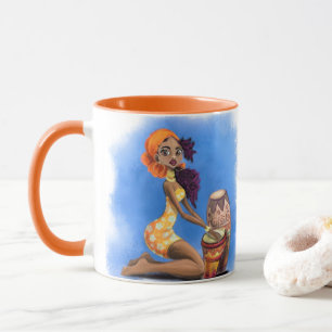 African Drummer Girl Coffee Mug