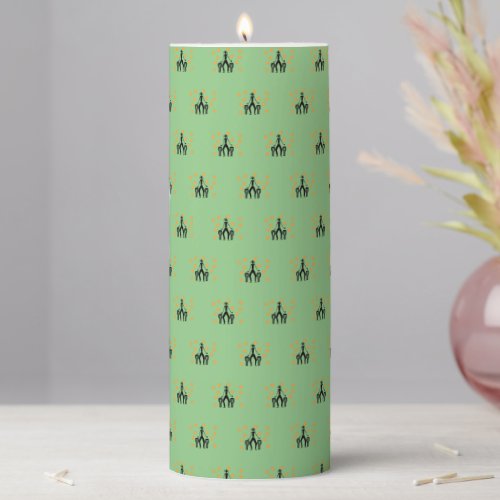 African Drumming Celebration Pillar Candle