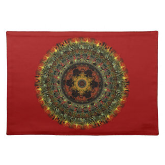 African Dusk Mandala placemat (red)