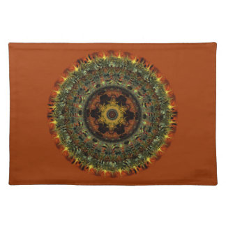 African Dusk Mandala placemat (rust)