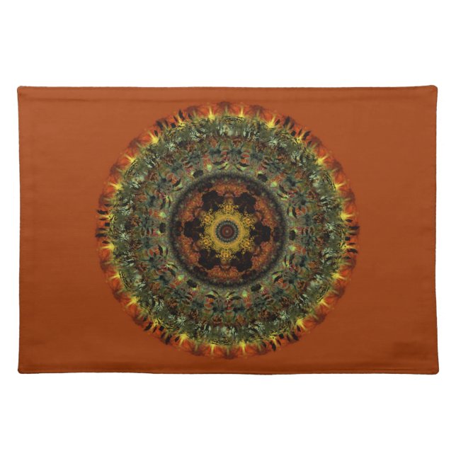 African Dusk Mandala placemat (rust) (Front)