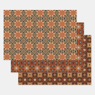 African Earth Seamless Ethnic Pattern Set 1 Wrapping Paper Sheets