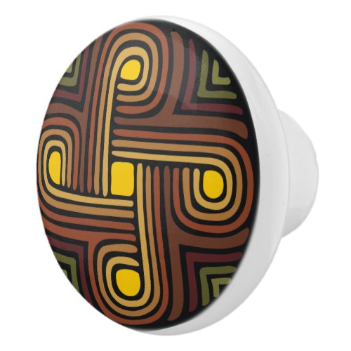 African elements emblem ceramic knob